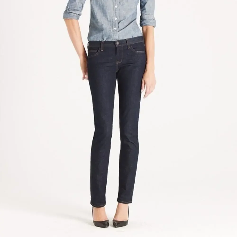 J. Crew Matchsticks Jeans Dark Wash Blue Mid Rise Casual Womens Size 28S‎